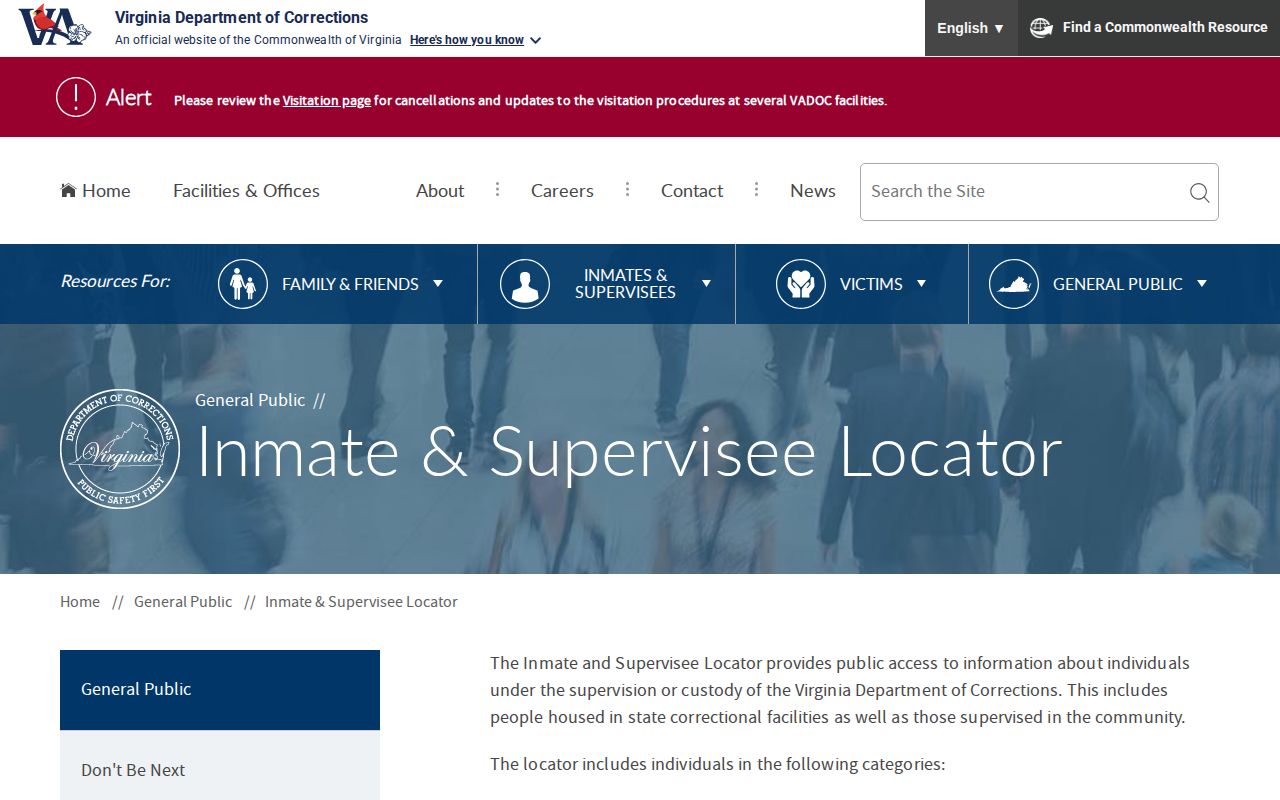 Lancaster County released inmate VADOC search form